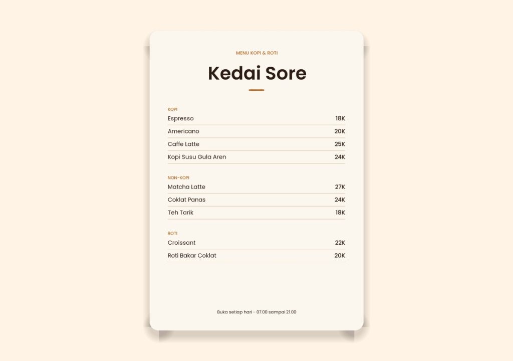 Template Canva Menu Kafe Minimalis - preview 3